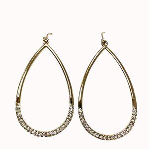 Premier Designs Gold-Tone Teardrop Earrings With Rhinestone Accents